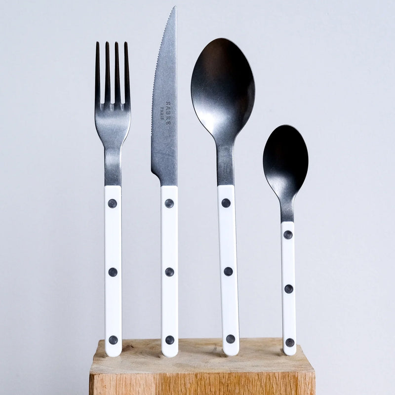 Sabre Bistrot Vintage Solid White 24 Pieces Cutlery Set, 041