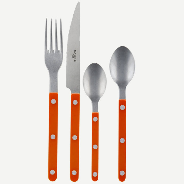 Sabre Bistrot Vintage Solid Orange 24 Pieces Cutlery Set, 041
