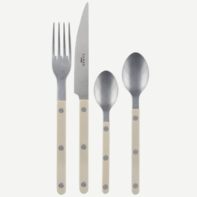 Sabre Bistrot Vintage Solid Light Kaki 24 Pieces Cutlery Set, 041