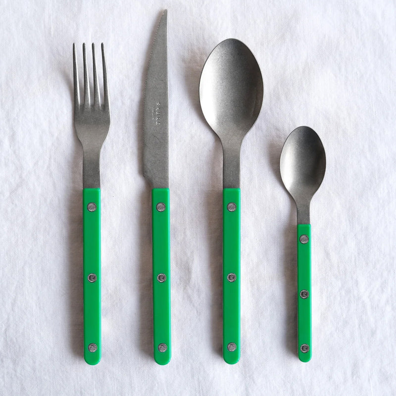 Sabre Bistrot Vintage Solid Garden Green 24 Pieces Cutlery Set, 041
