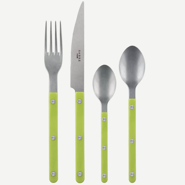 Sabre Bistrot Vintage Solid Lime 24 Pieces Cutlery Set, 041