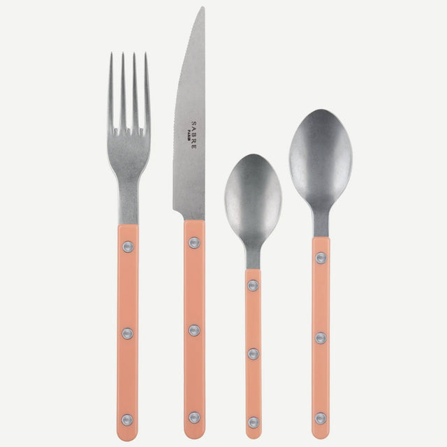 Sabre Bistrot Vintage Solid Nude Pink 24 Pieces Cutlery Set, 041