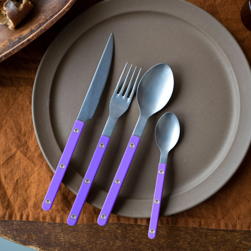 Sabre Bistrot Vintage Solid Purple 24 Pieces Cutlery Set, 041