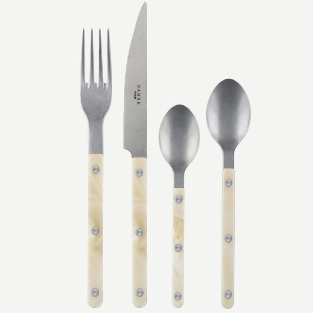 Sabre Bistrot Vintage Horn Faux 4 Pieces Cutlery Set, 033