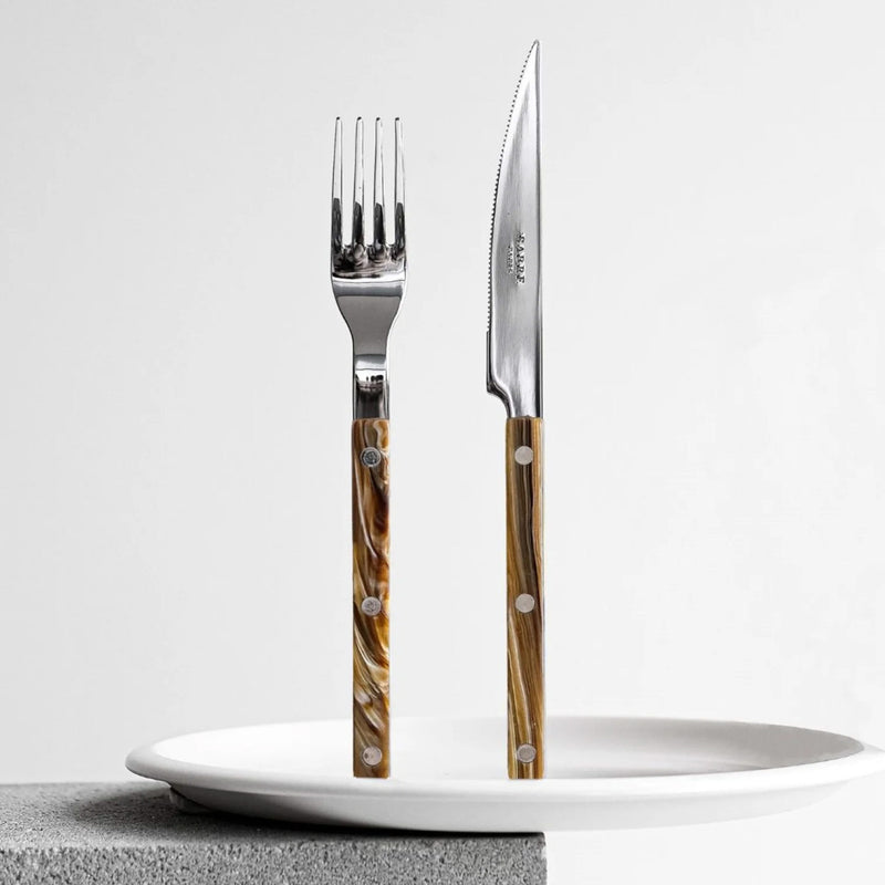 Sabre Bistrot Shiny Buffalo Faux 24 Pieces Cutlery Set, 041