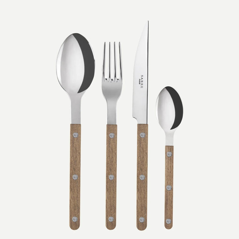 Sabre Bistrot Shiny Teak 4 Piece Cutlery Set, 033