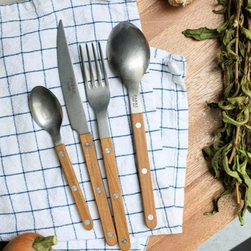 Sabre Bistrot Vintage Teak 4 Pieces Cutlery Set, 033
