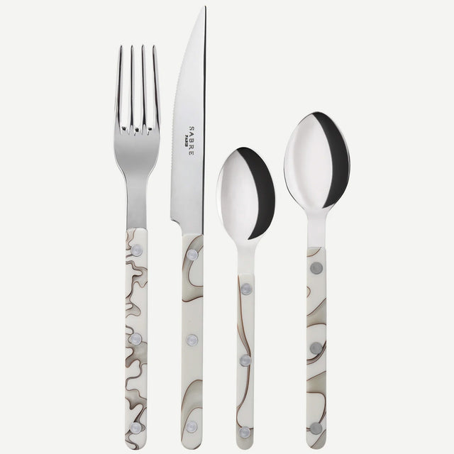 Sabre Bistrot Shiny Dune Ivory 4 Pieces Cutlery Set, 033