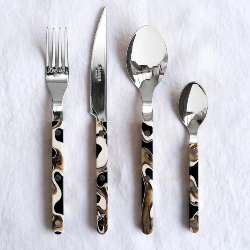Sabre Bistrot Shiny Dune Black 4 Pieces Cutlery Set, 033