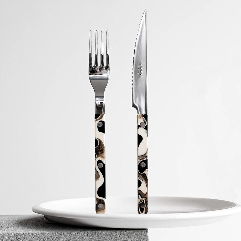 Sabre Bistrot Shiny Dune Black 4 Pieces Cutlery Set, 033