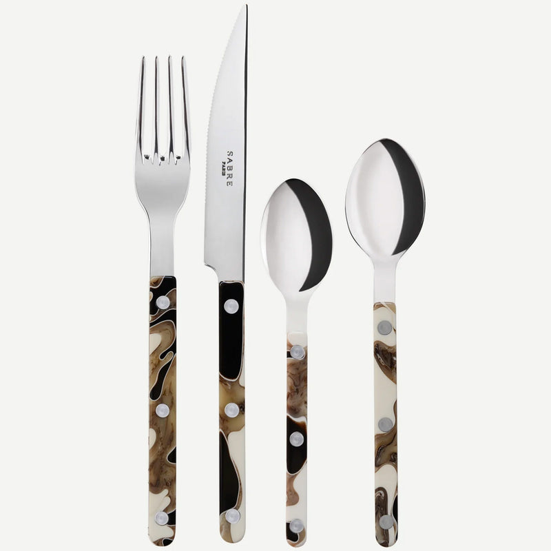 Sabre Bistrot Shiny Dune Black 4 Pieces Cutlery Set, 033