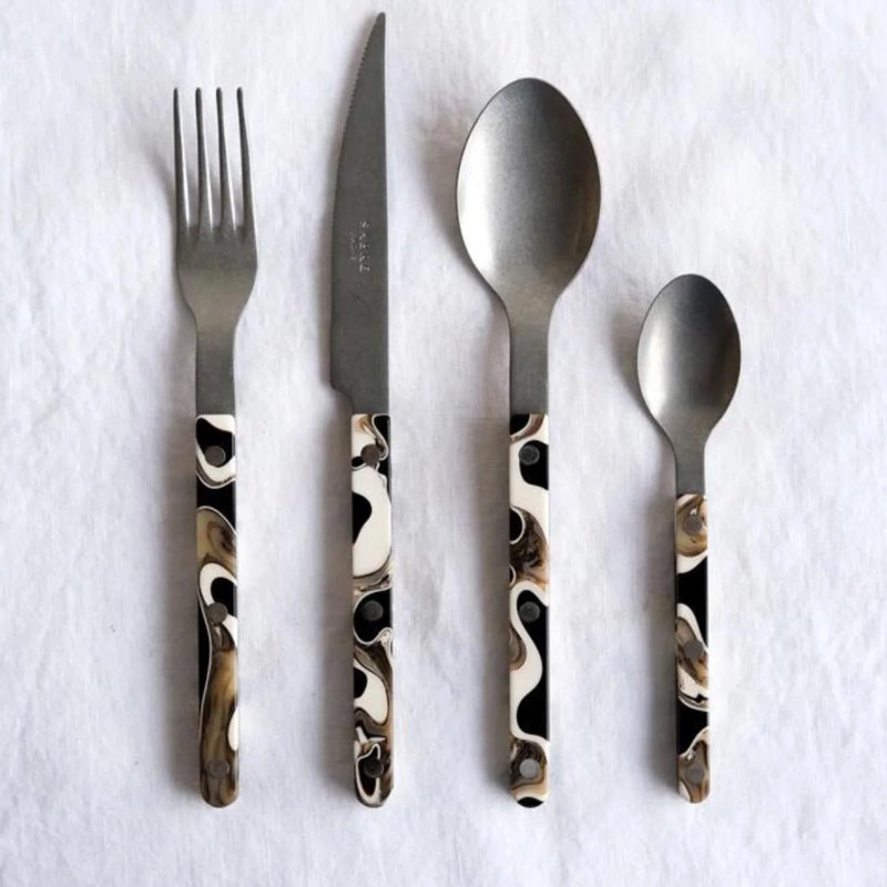 Sabre Bistrot Vintage Dune Black 24 Pieces Cutlery Set, 041