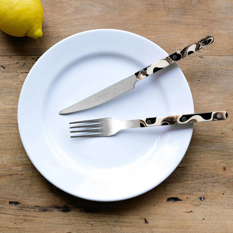Sabre Bistrot Vintage Dune Black 24 Pieces Cutlery Set, 041
