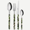 Sabre Bistrot Shiny Camouflage Green 24 Pieces Cutlery Set, 024