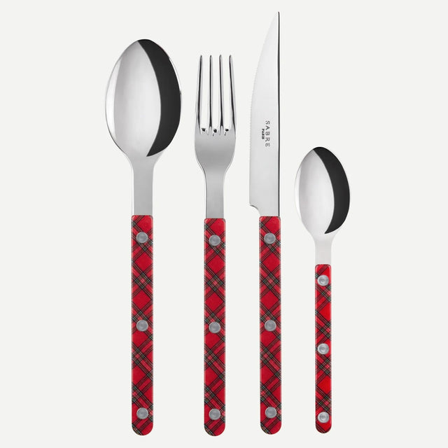 Sabre Bistrot Shiny Tartan 4 Piece Cutlery Set, 033