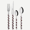 Sabre Bistrot Shiny Tartan White 4 Pieces Cutlery Set, 033