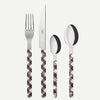 Sabre Bistrot Shiny Tartan White 24 Pieces Cutlery Set, 041