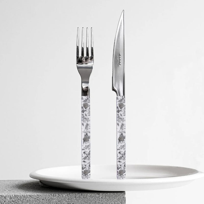 Sabre Bistrot Shiny Toile Black 24 Pieces Cutlery Set, 041