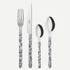 Sabre Bistrot Shiny Toile Black 24 Pieces Cutlery Set, 041