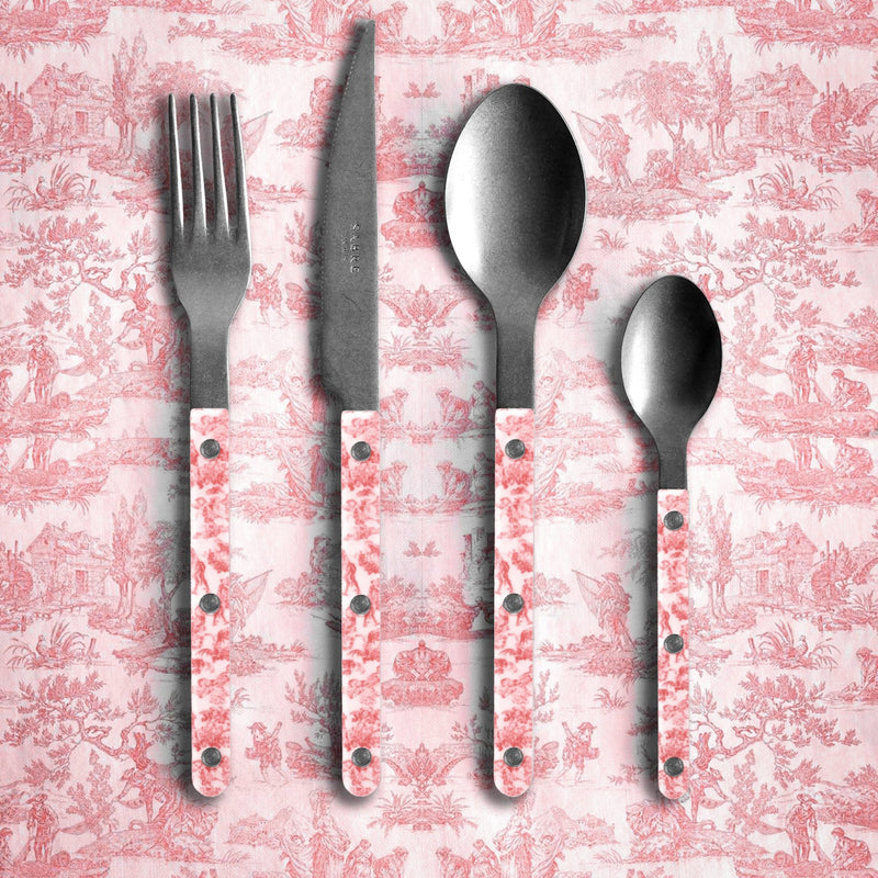 Sabre Bistrot Vintage Toile Red 4 Pieces Cutlery Set, 040