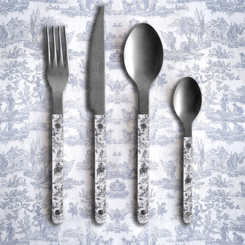 Sabre Bistrot Vintage Toile Black 4 Pieces Cutlery Set, 040