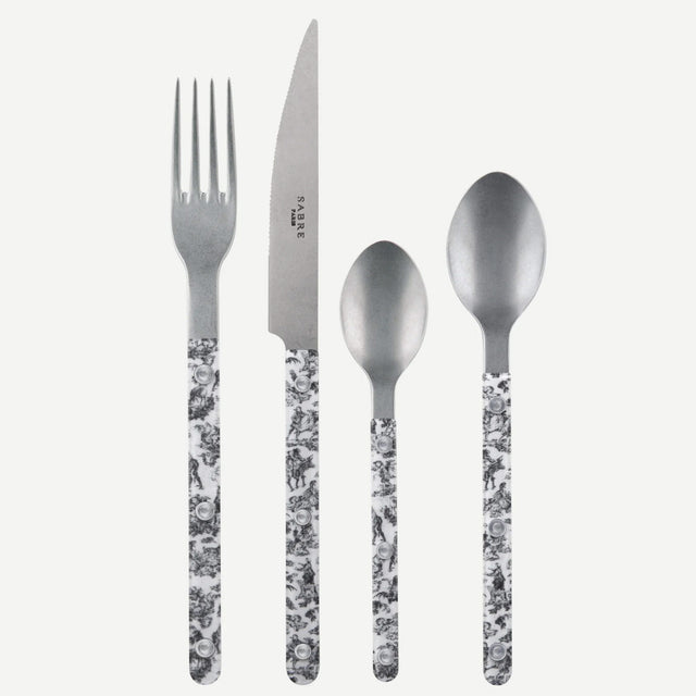 Sabre Bistrot Vintage Toile Black 4 Pieces Cutlery Set, 040
