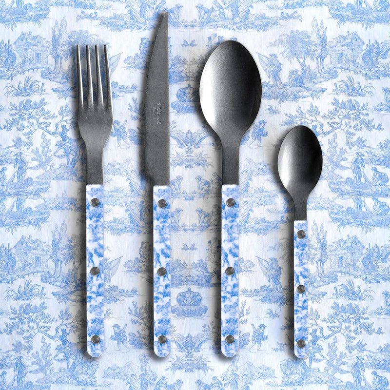Sabre Bistrot Vintage Toile Blue 24 Pieces Cutlery Set, 041