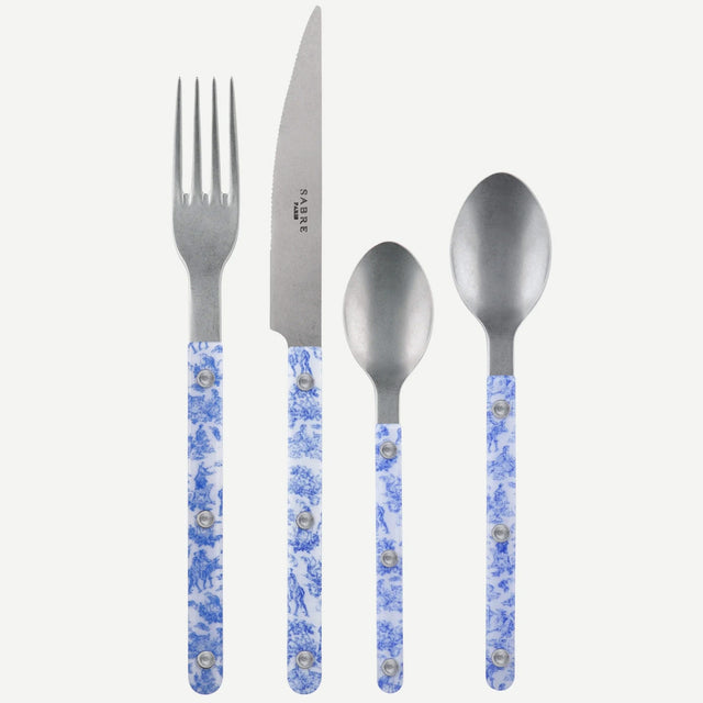 Sabre Bistrot Vintage Toile Blue 24 Pieces Cutlery Set, 041