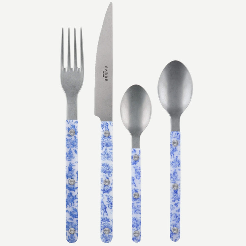 Sabre Bistrot Vintage Toile Blue 24 Pieces Cutlery Set, 041