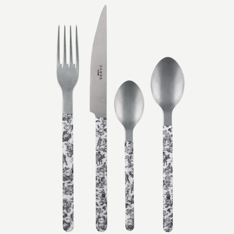 Sabre Bistrot Vintage Toile Black 24 Pieces Cutlery Set, 041