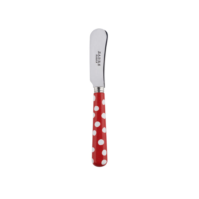 Sabre White Dots Red 14cm Butter Spreader