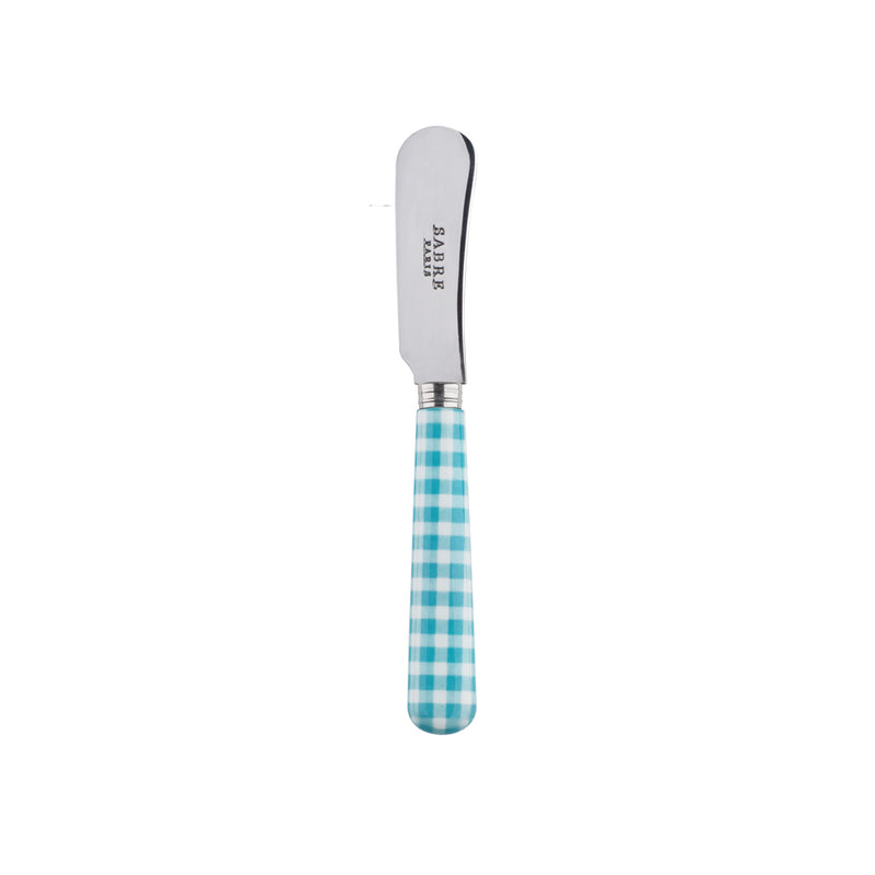 Sabre Gingham Turquoise 14cm Butter Spreader