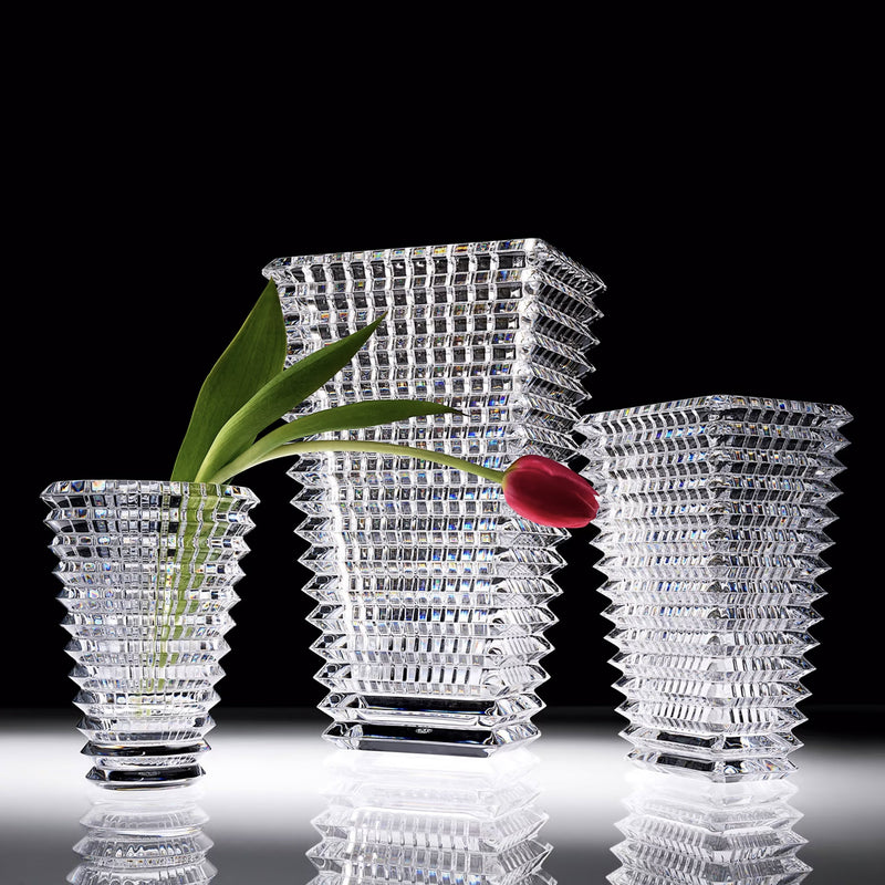 Baccarat Eye Rectangle Clear Tall Vase, Small