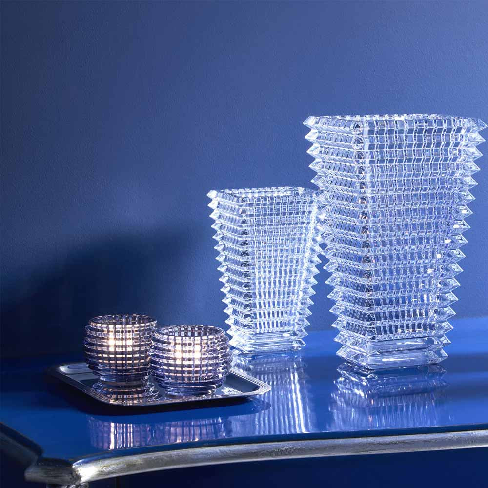 Tall Glass Vase① Baccarat Eye Rectangular Tall Vase, Large 2612990 – David Shuttle Ltd