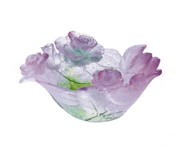 Daum Roses Pink Shallow Dish