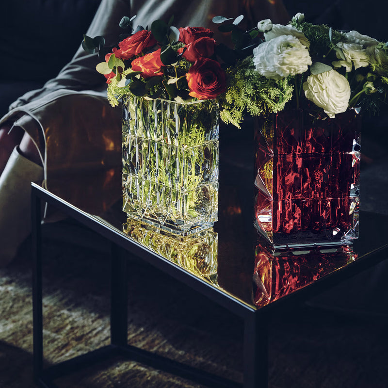 Baccarat Louxor Red Diamond Surface Vase