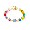 Coeur De Lion GeoCUBE Iconic Layer Bracelet, Gold & Rainbow