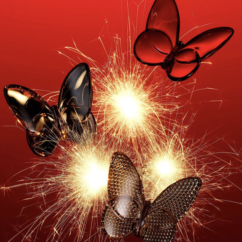 Baccarat Papillon Lucky Diamond Gold Butterfly