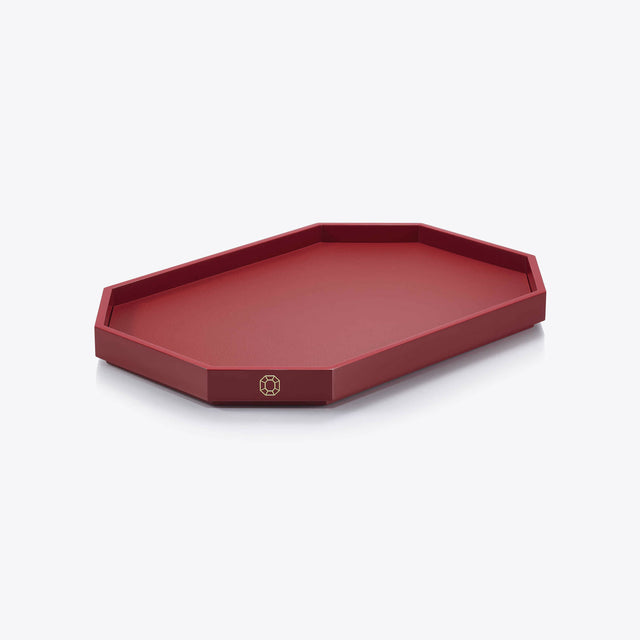 Baccarat Octogone Lacquer Tray, Red, Medium