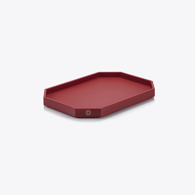 Baccarat Octogone Lacquer Tray, Red, Small