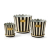 Mackenzie-Childs Courtly Stripe Pots & Saucers, Set of 3
