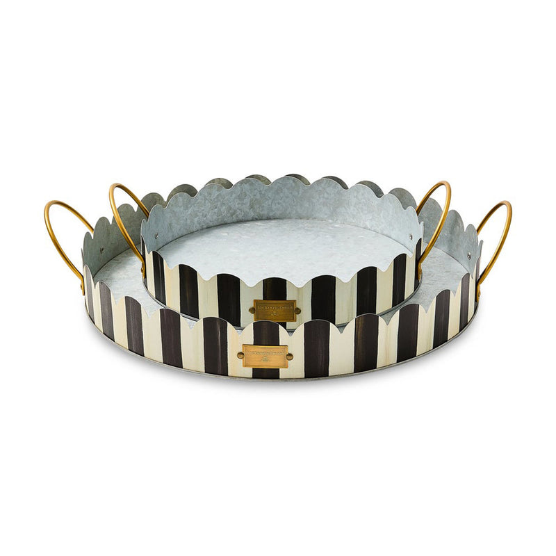 Mackenzie-Childs Courtly Stripe Serving Trays, Set of 2
