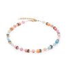 Coeur De Lion Geo Cube Aqua Apricot Necklace