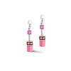 Coeur De Lion Geo Cube Magenta Earrings