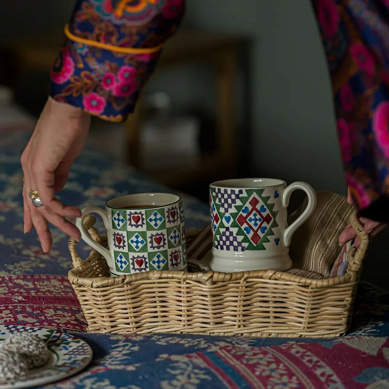 Emma Bridgewater Christmas Quilt Set of 2 1/2 Pint Mugs (Boxed)