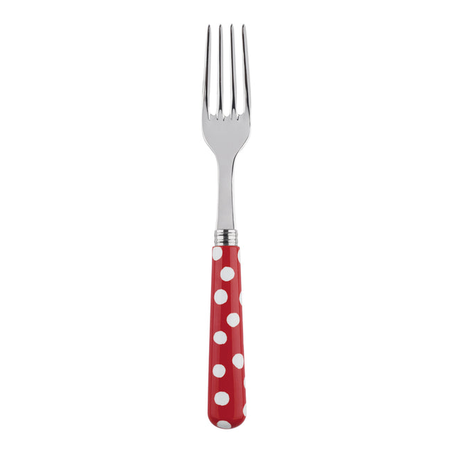 Sabre White Dots Red 22cm  Dinner Fork