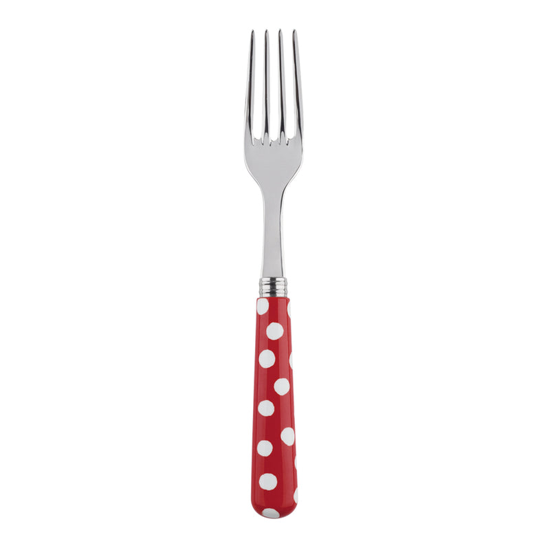 Sabre White Dots Red 22cm  Dinner Fork