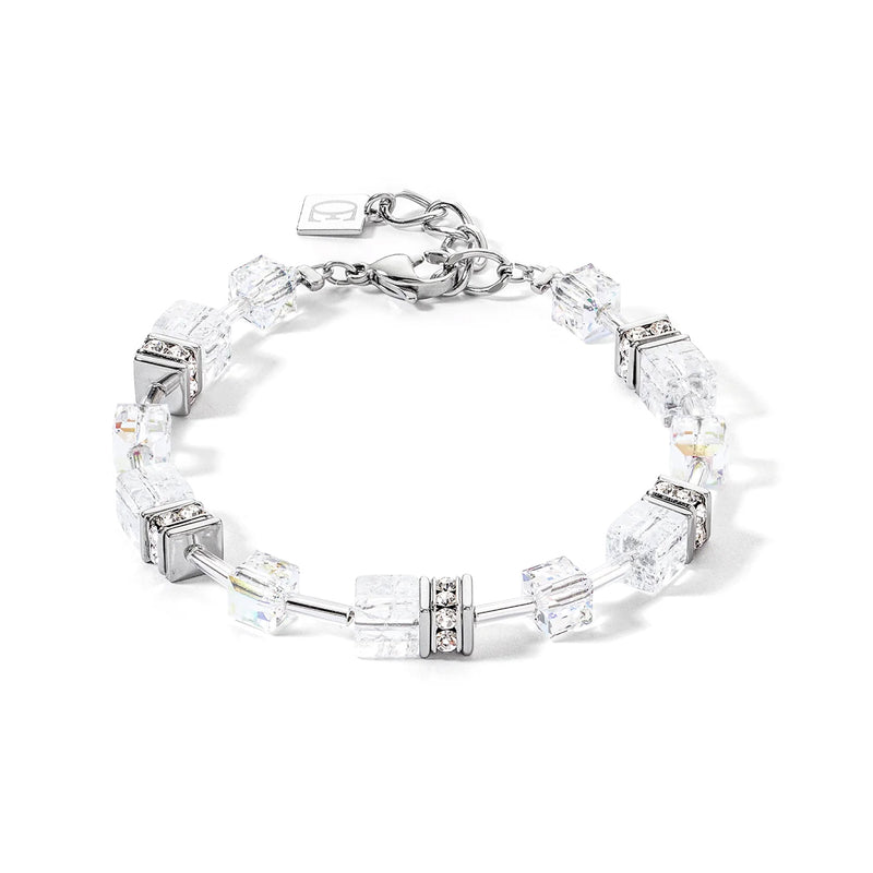 Coeur De Lion GeoCUBE Iconic Nature Bracelet, Silver & White