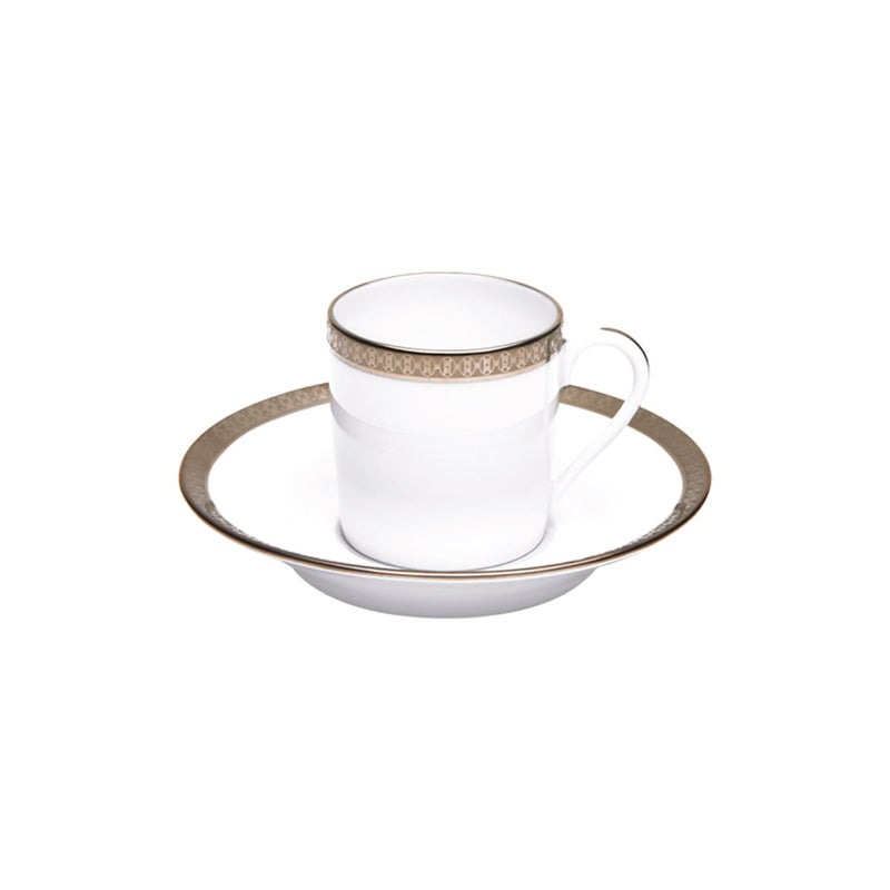 Haviland Symphonie White Platinum Espresso Cup and Saucer
