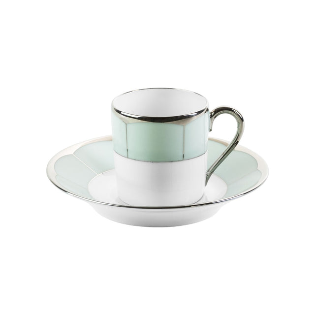 Haviland Illusion Menthe Espresso Cup and Saucer